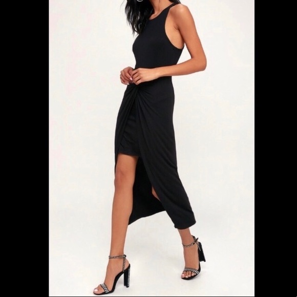 Lulus Liz Black Twist-Front High-Low Dress - Picture 3 of 10